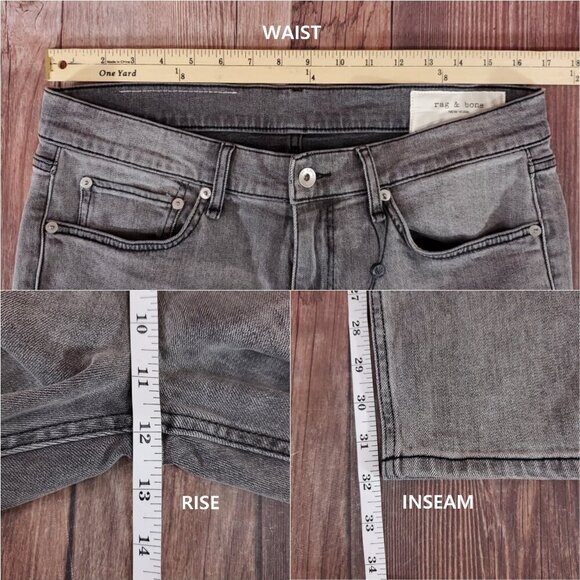 NWT Rag & Bone Mens Size 34X32 Fit 1 Skinny Aero Stretch Jeans Greysail $225 - Picture 15 of 15